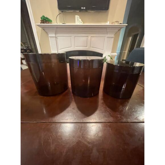 Vintage San Remo Plexiglas Cosmoplast Brown Nesting Containers Canisters Set 3 - Picture 2 of 14